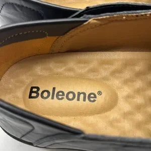 Boleone Black Leather Slip-On Loafers with Moccasin Stitching BLO8010F Shoes | Boleone Black Leather Slipon Loafers With Moccasin  main image 2